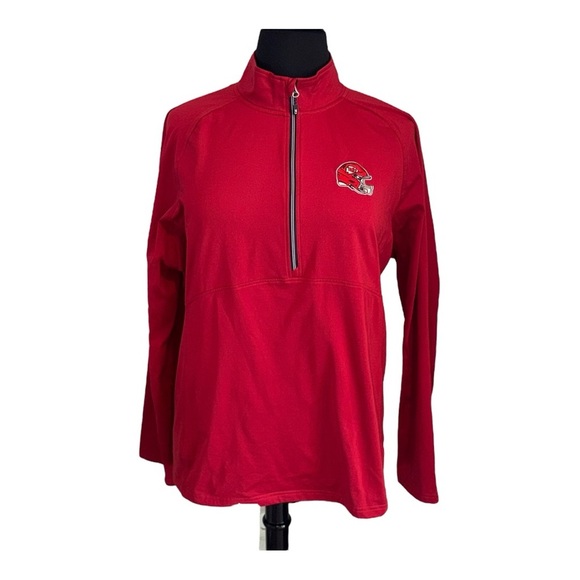 CUTTER & BUCK KC Chiefs Women's Helmet Logo Half-Zip Pullover Red 3X - Picture 3 of 13